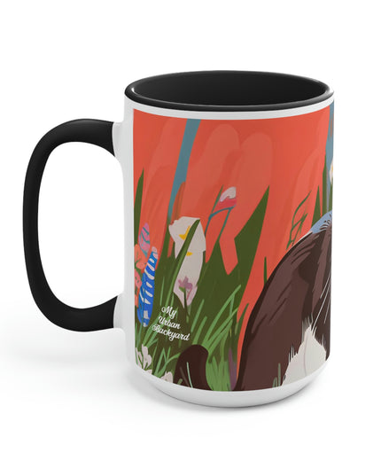 Cat with Wildflowers, Ceramic Mug - Perfect for Coffee, Tea, and More!