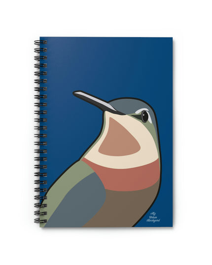 Hummingbird on Classic Blue, Spiral Notebook Journal - Write in Style