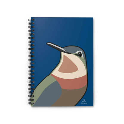 Hummingbird on Classic Blue, Spiral Notebook Journal - Write in Style
