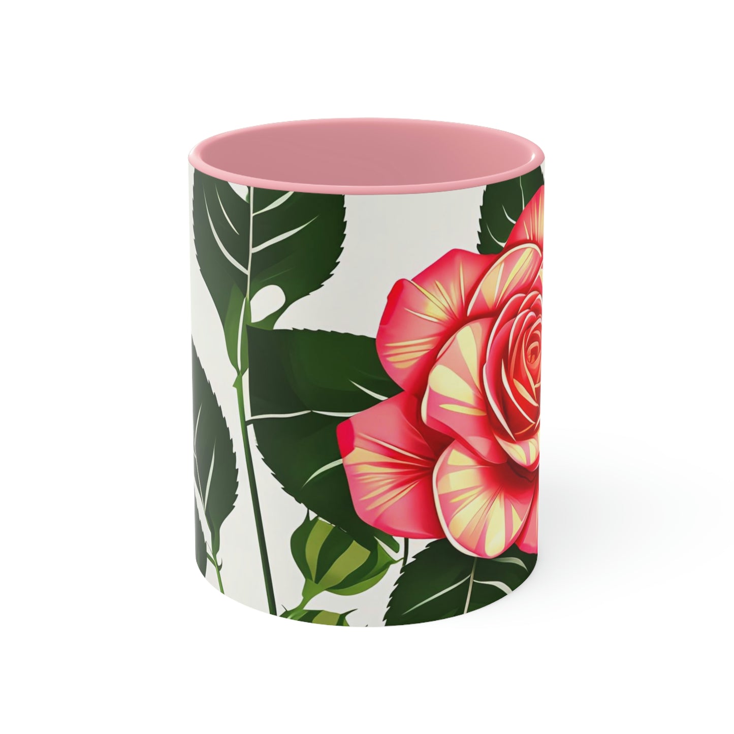 Rose Flower, Ceramic Mug - Perfect for Coffee, Tea, and More!