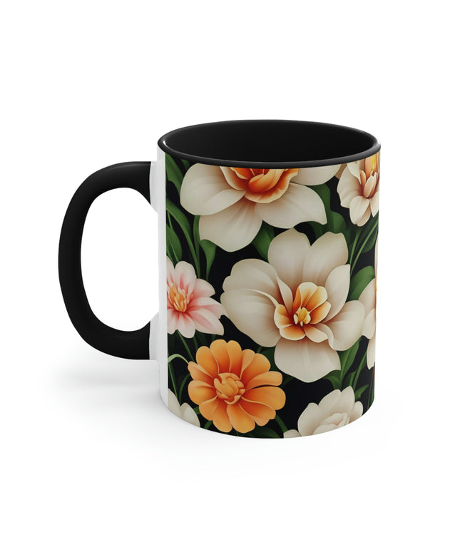 White Flowers, Ceramic Mug - Perfect for Coffee, Tea, and More!