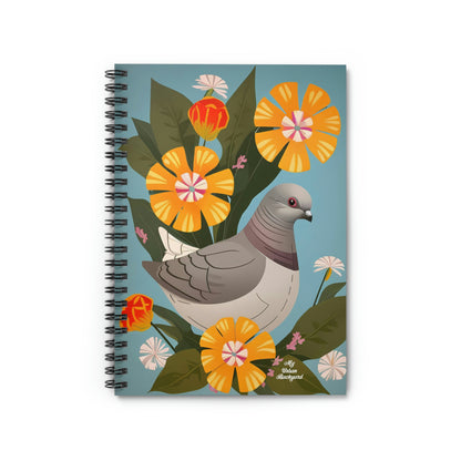 Pigeon and Yellow Flowers, Spiral Notebook Journal - Write in Style