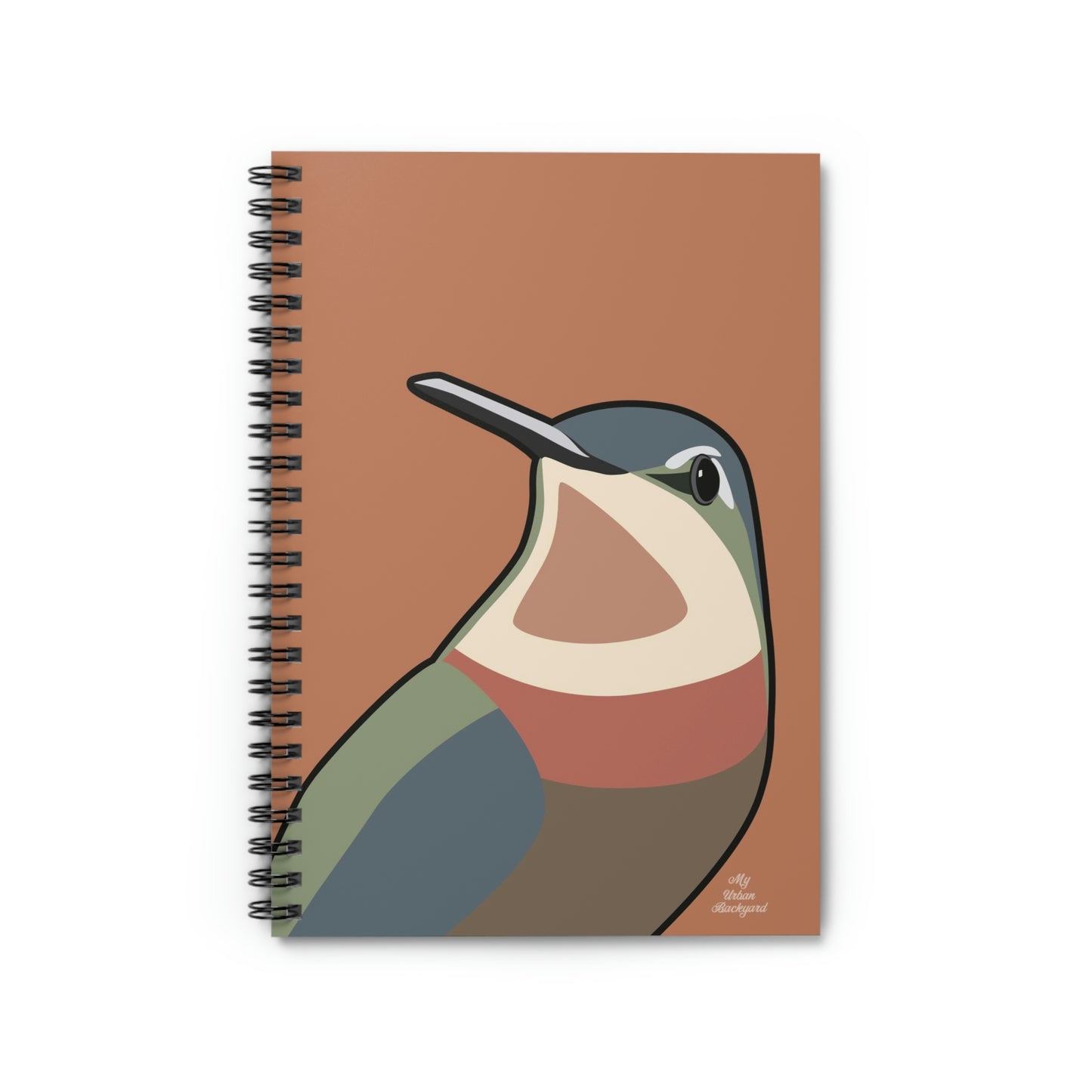 Hummingbird on Terra Cotta, Spiral Notebook Journal - Write in Style