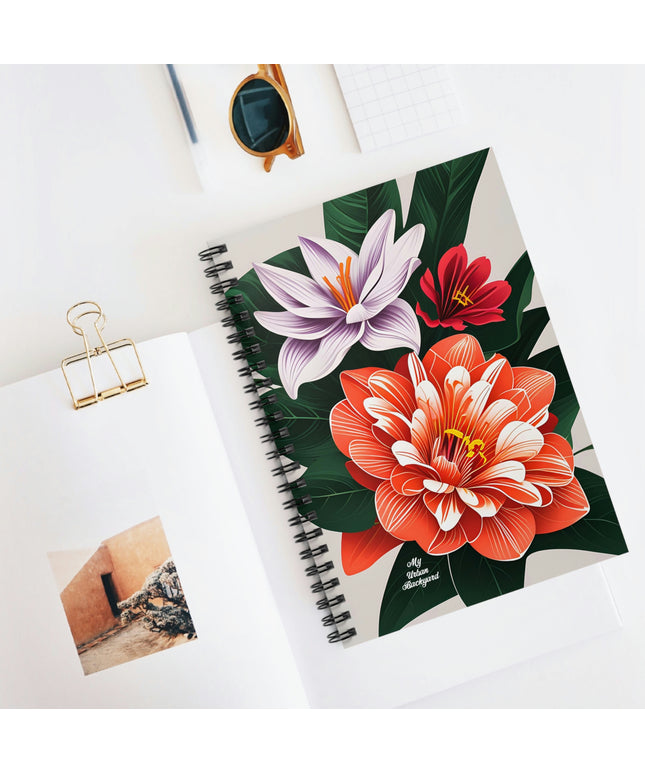 Three Flowers, Spiral Notebook Journal - Write in Style
