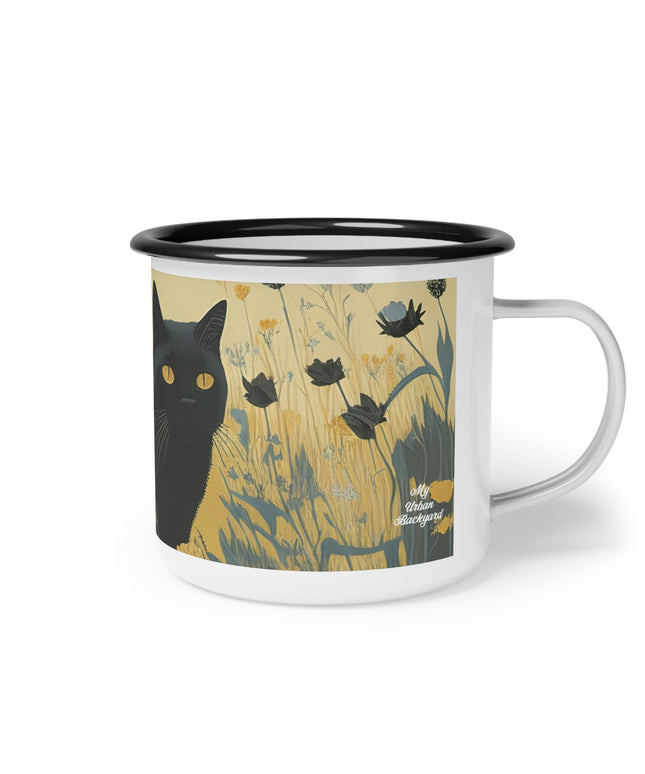 Bella Moonpaw, Cat Enamel Camping Mug for Coffee, Tea, Cocoa, or Cereal - 12oz