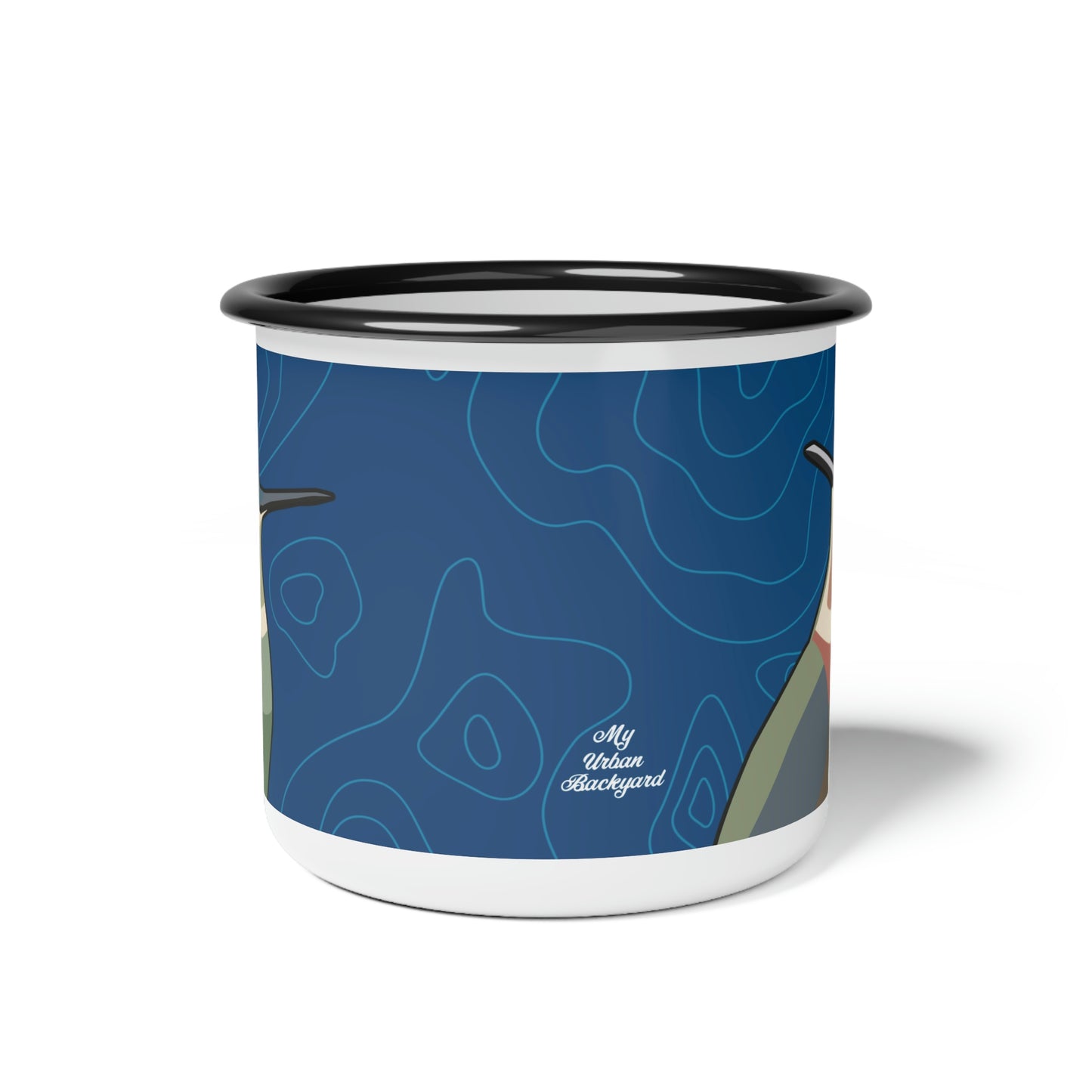 12oz enamel camping mug