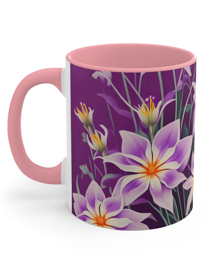 Purple Flowers, Ceramic Mug - Perfect for Coffee, Tea, and More!