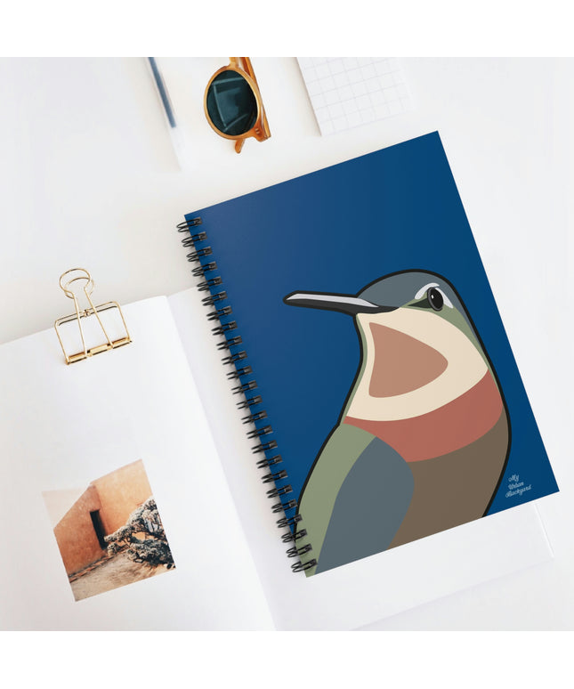 Hummingbird on Classic Blue, Spiral Notebook Journal - Write in Style