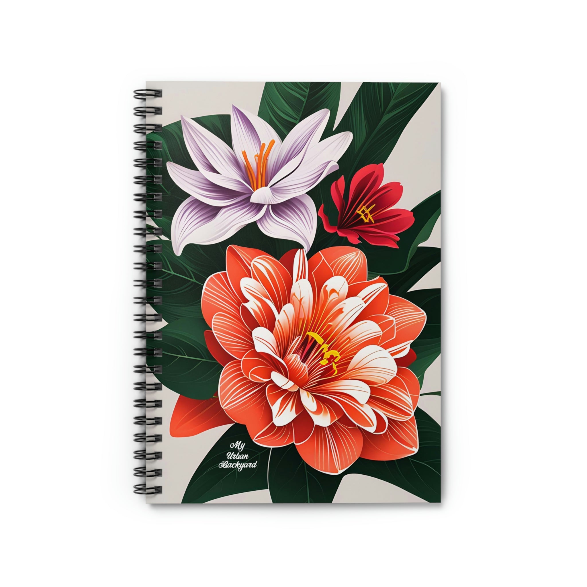 Three Flowers, Spiral Notebook Journal - Write in Style