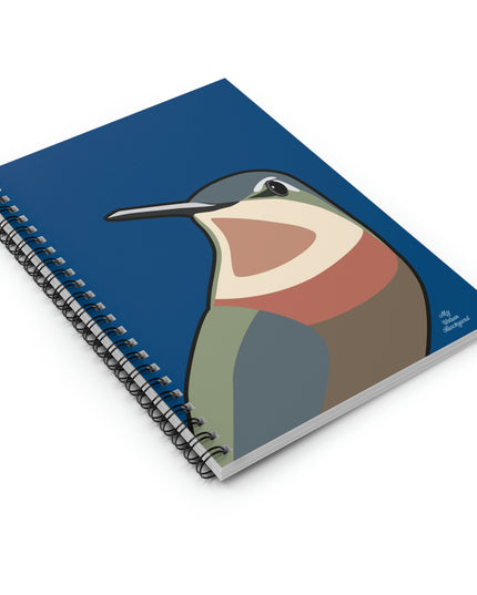 Hummingbird on Classic Blue, Spiral Notebook Journal - Write in Style