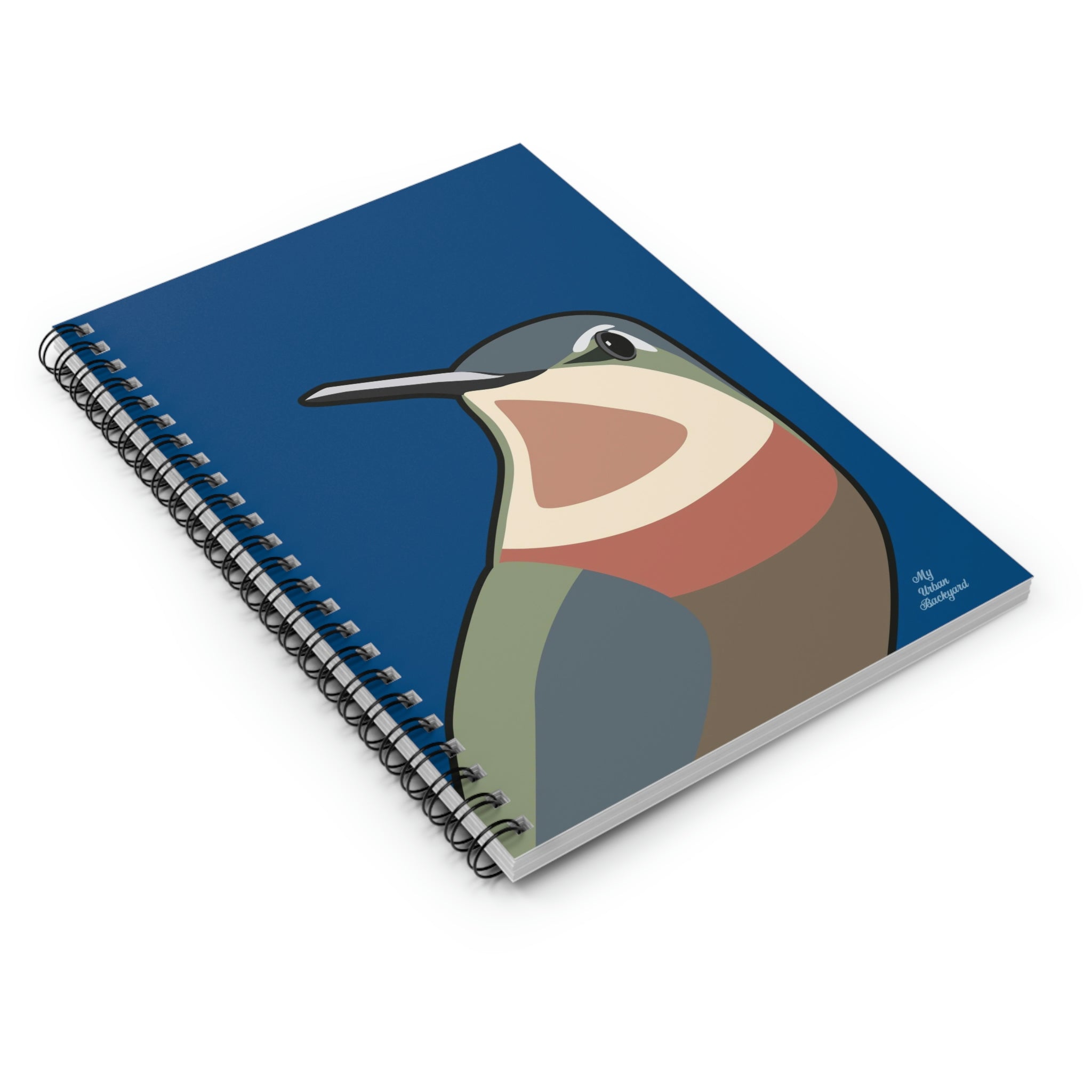 Hummingbird on Classic Blue, Spiral Notebook Journal - Write in Style