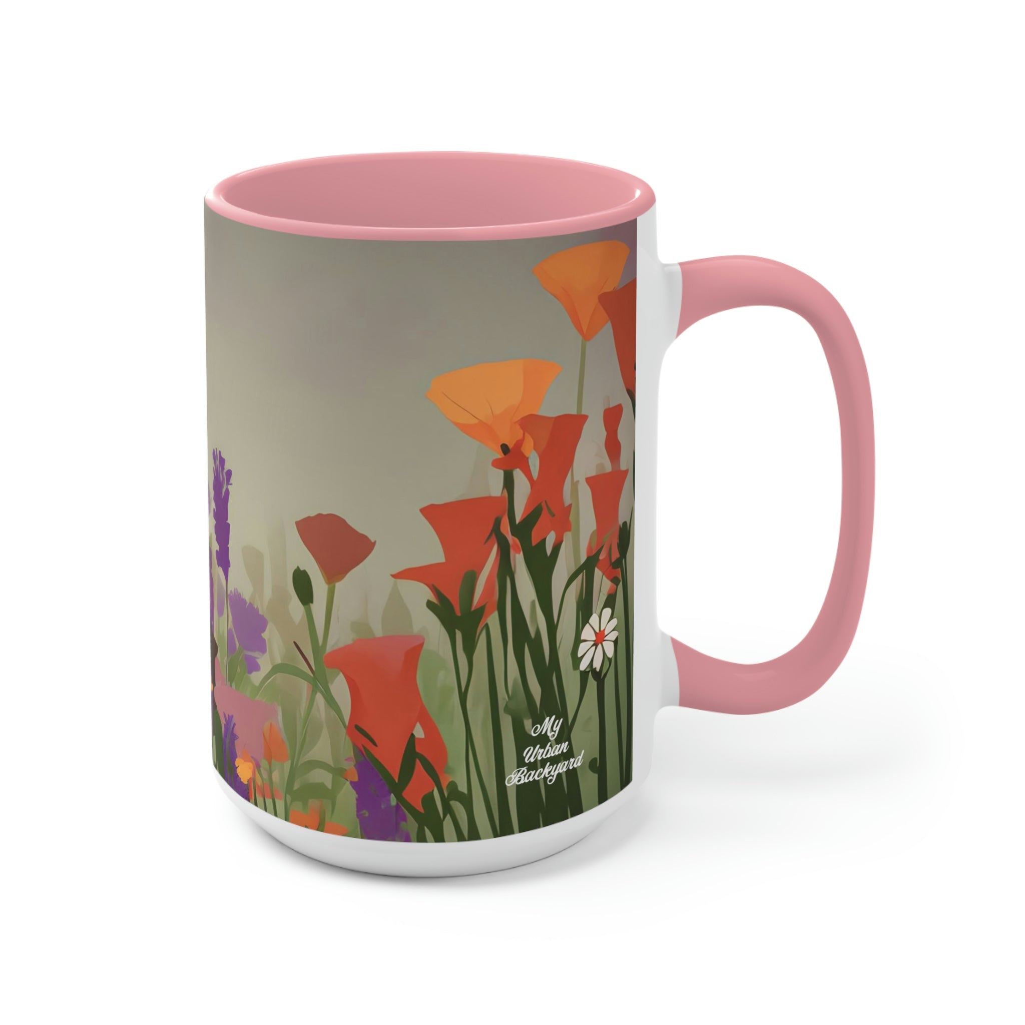 Cat with Wildflowers, Ceramic Coffee Mug