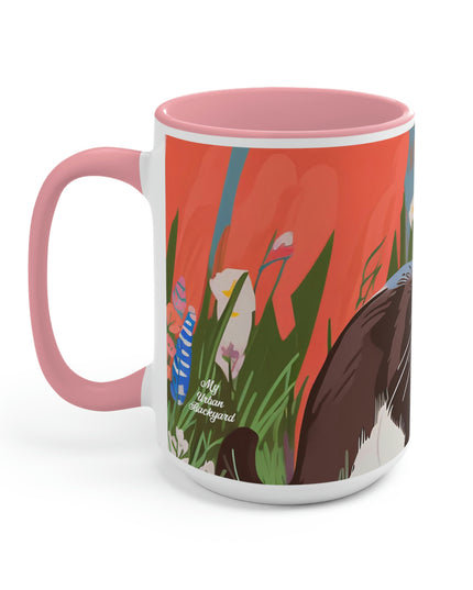 Cat with Wildflowers, Ceramic Mug - Perfect for Coffee, Tea, and More!