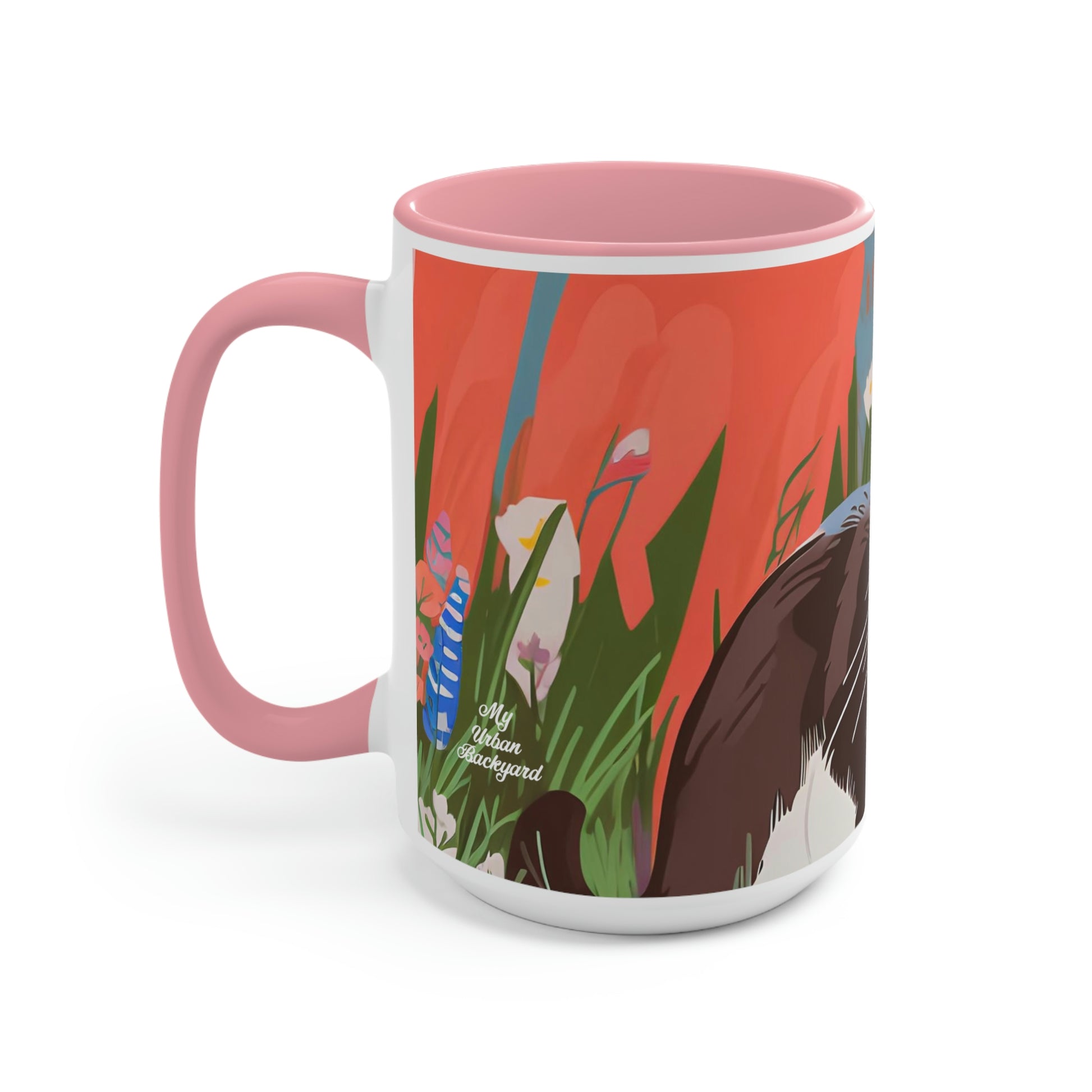 Cat with Wildflowers, Ceramic Mug - Perfect for Coffee, Tea, and More!