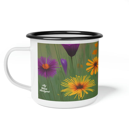 Wildflowers, Enamel Camping Mug for Coffee, Tea, Cocoa, or Cereal - 12oz