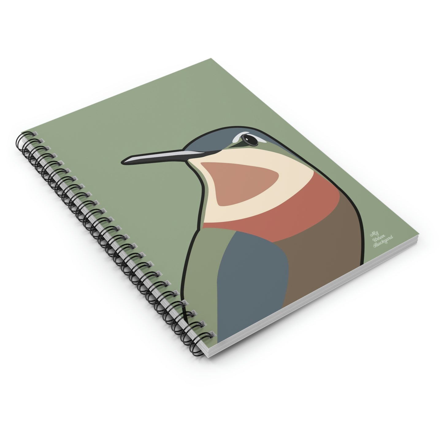 Hummingbird on Sage Green, Spiral Notebook Journal - Write in Style