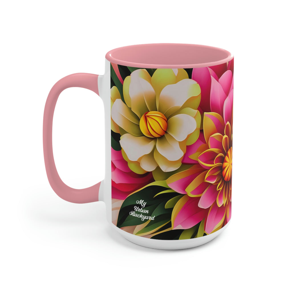 Vibrant Flowers, Ceramic Mug - Perfect for Coffee, Tea, and More!