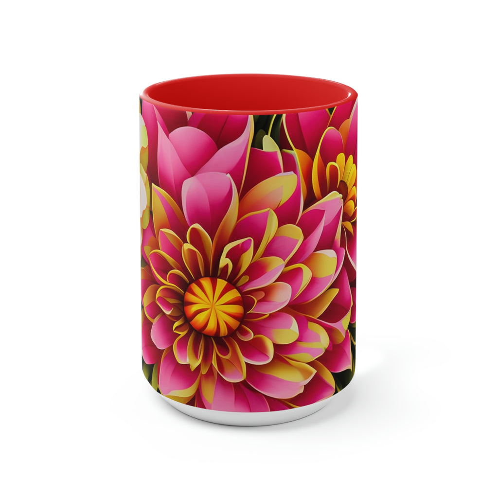 Vibrant Flowers, Ceramic Mug - Perfect for Coffee, Tea, and More!