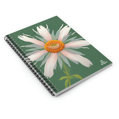 Large White Flower, Spiral Notebook Journal - Write in Style