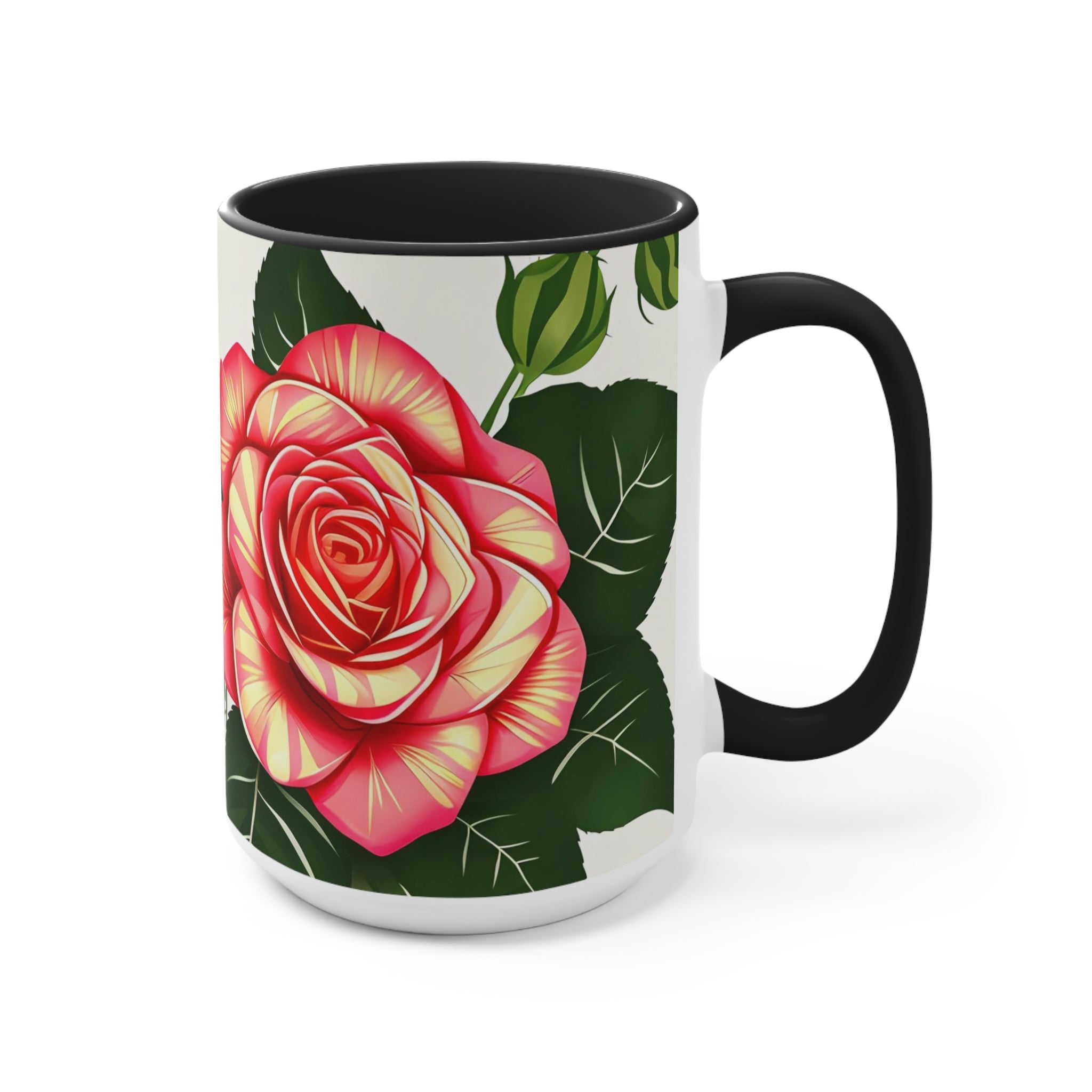 Rose Flower, Ceramic Coffee Mug