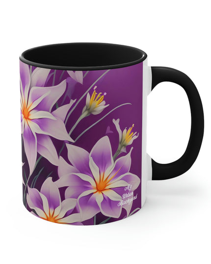 Purple Flowers, Ceramic Mug - Perfect for Coffee, Tea, and More!