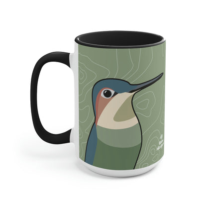 Hummingbirds on Sage Green, Ceramic Mug - Perfect for Coffee, Tea, and More!
