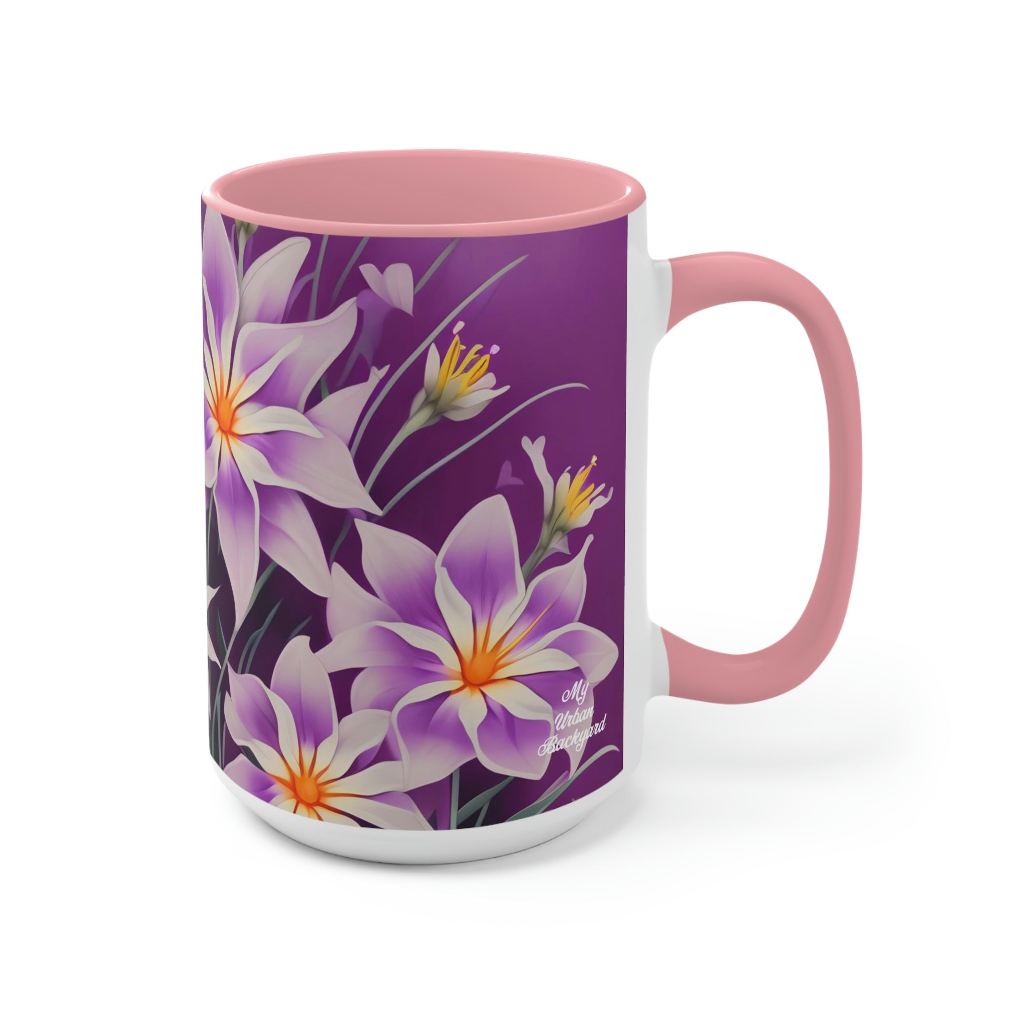 Purple Flowers, Ceramic Coffee Mug