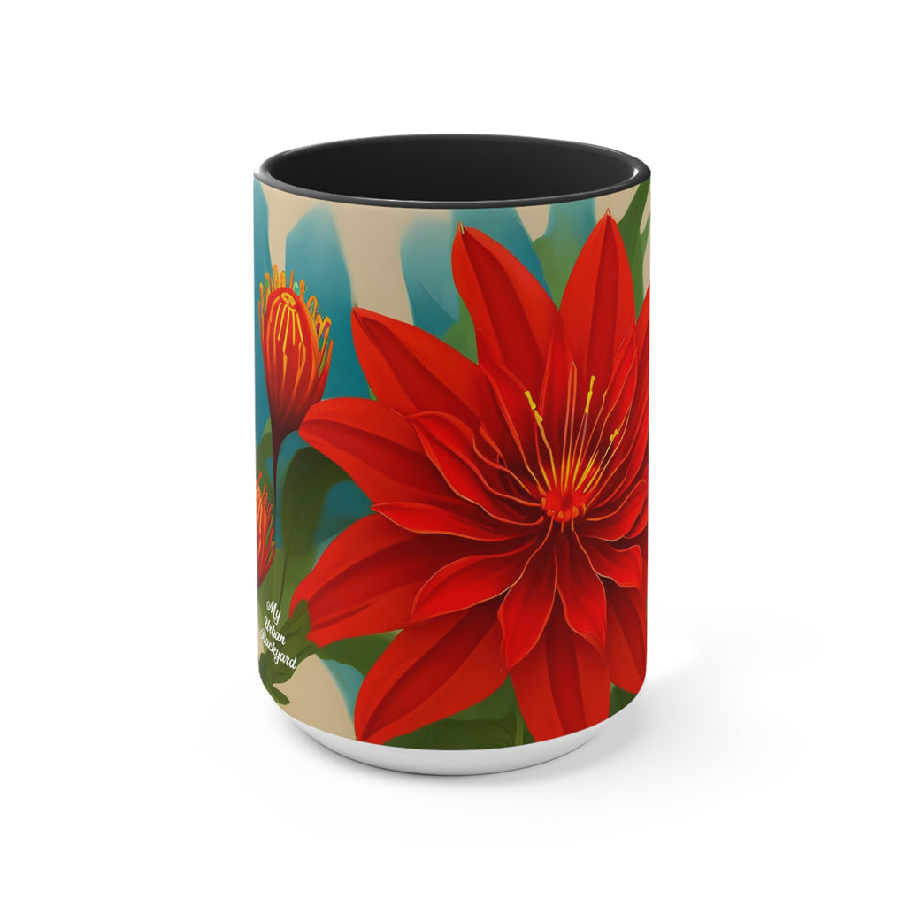Red Flower, Ceramic Mug - Perfect for Coffee, Tea, and More!