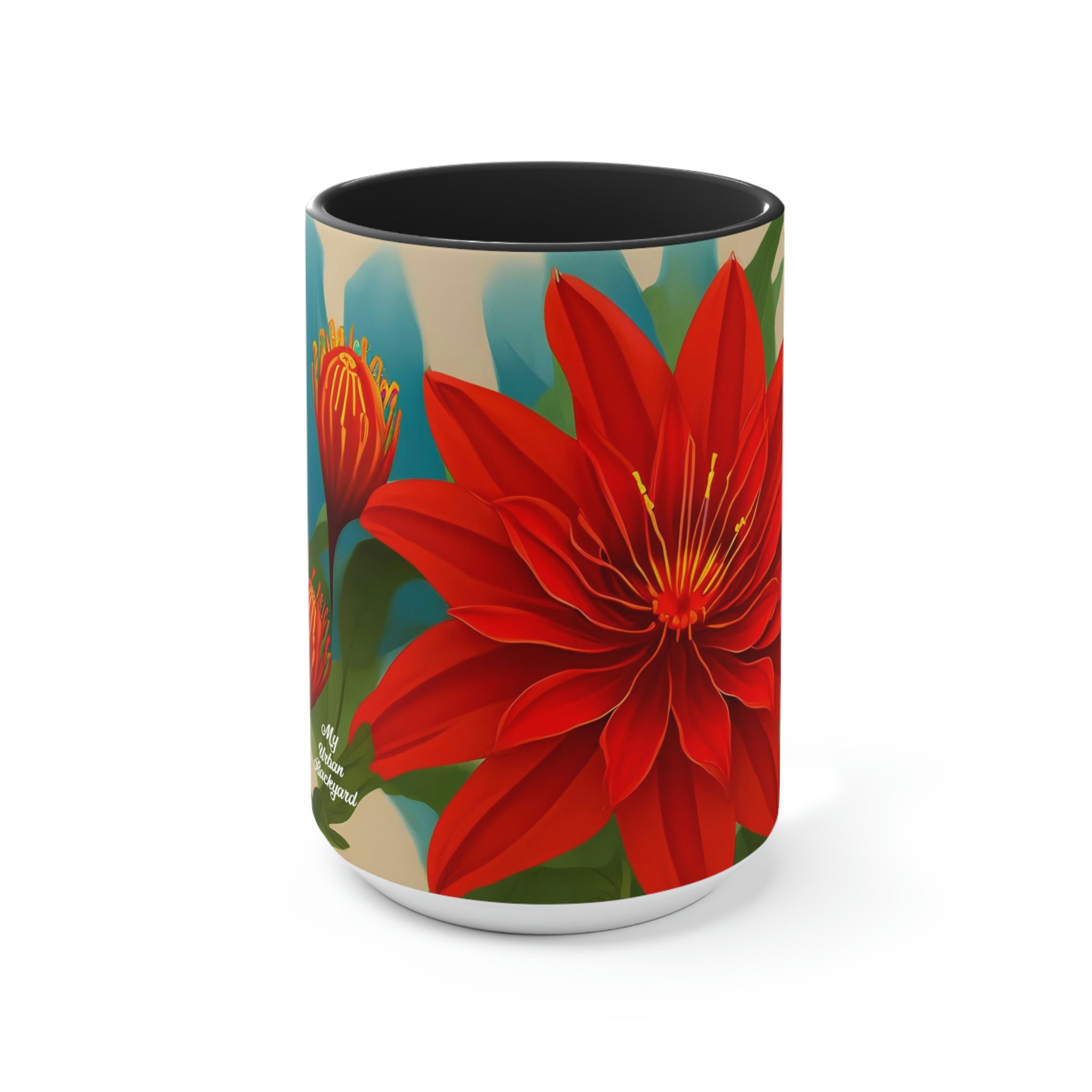 Red Flower, Ceramic Coffee Mug