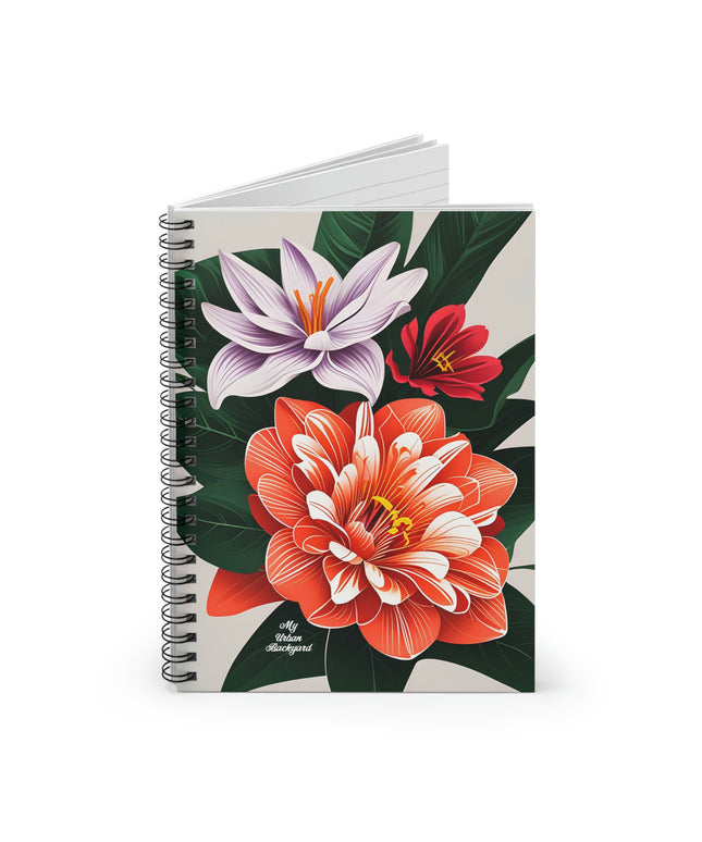 Three Flowers, Spiral Notebook Journal - Write in Style