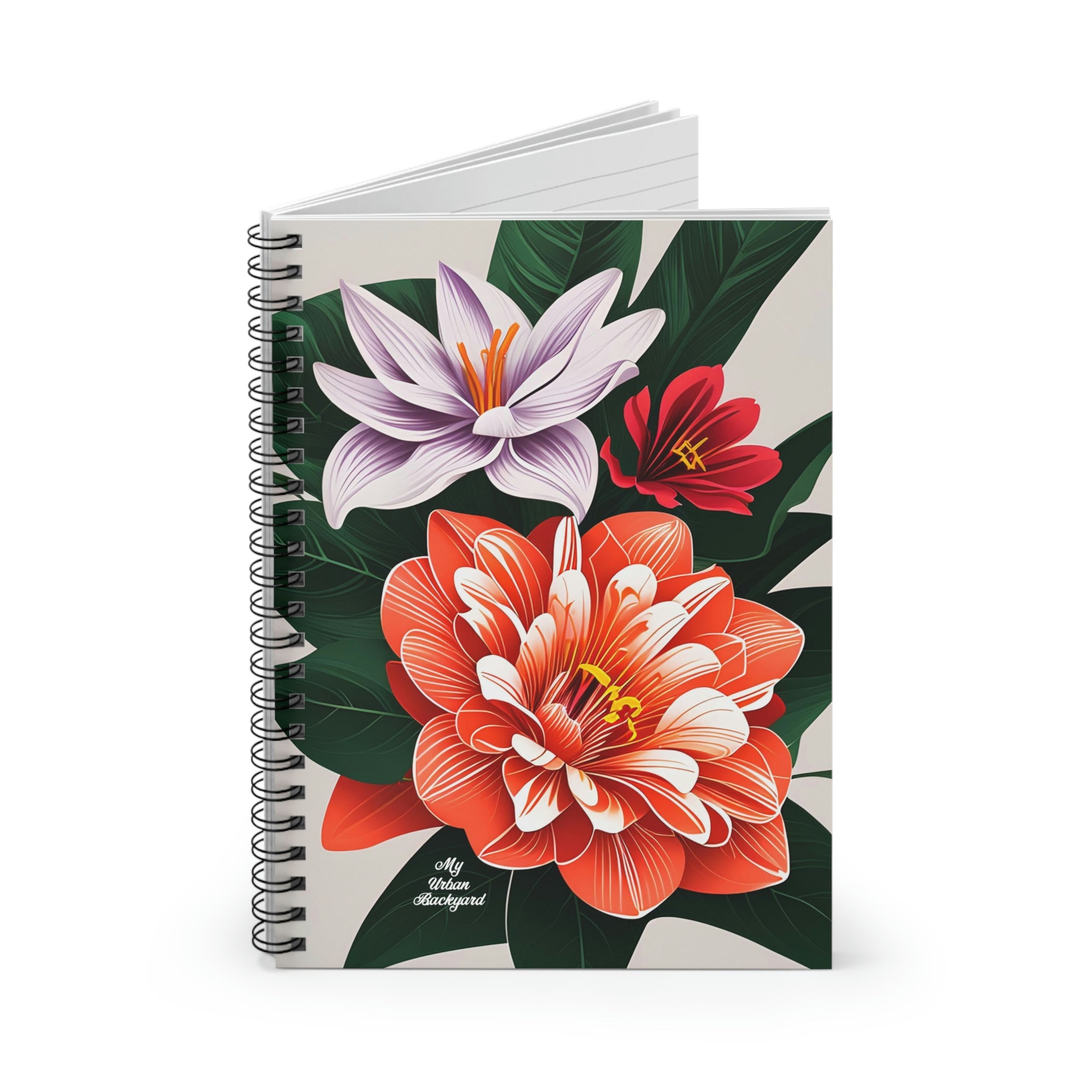 Three Flowers, Spiral Notebook Journal - Write in Style