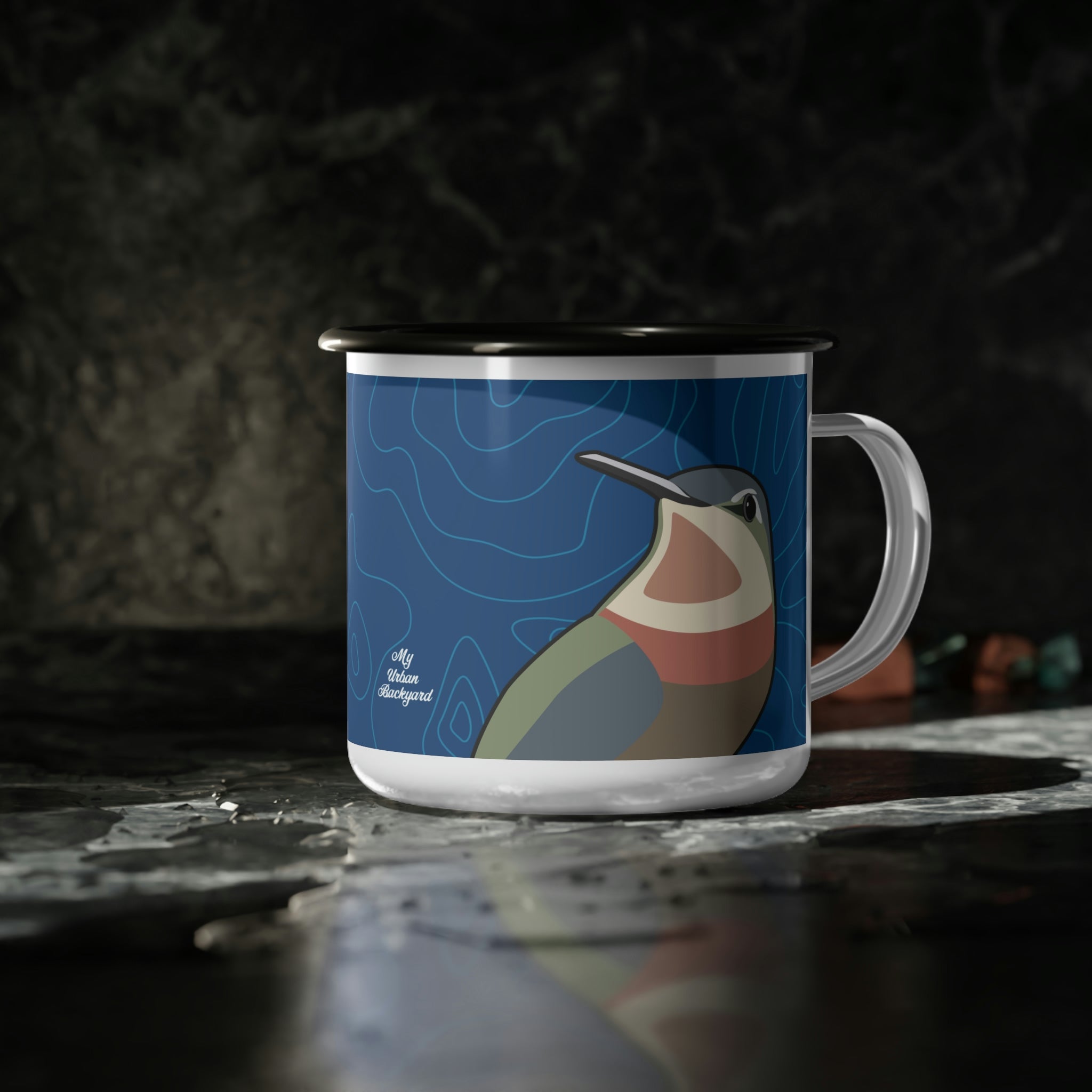 12oz enamel camping mug