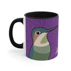 Hummingbirds on Wildflower Purple, Ceramic Coffee Mug