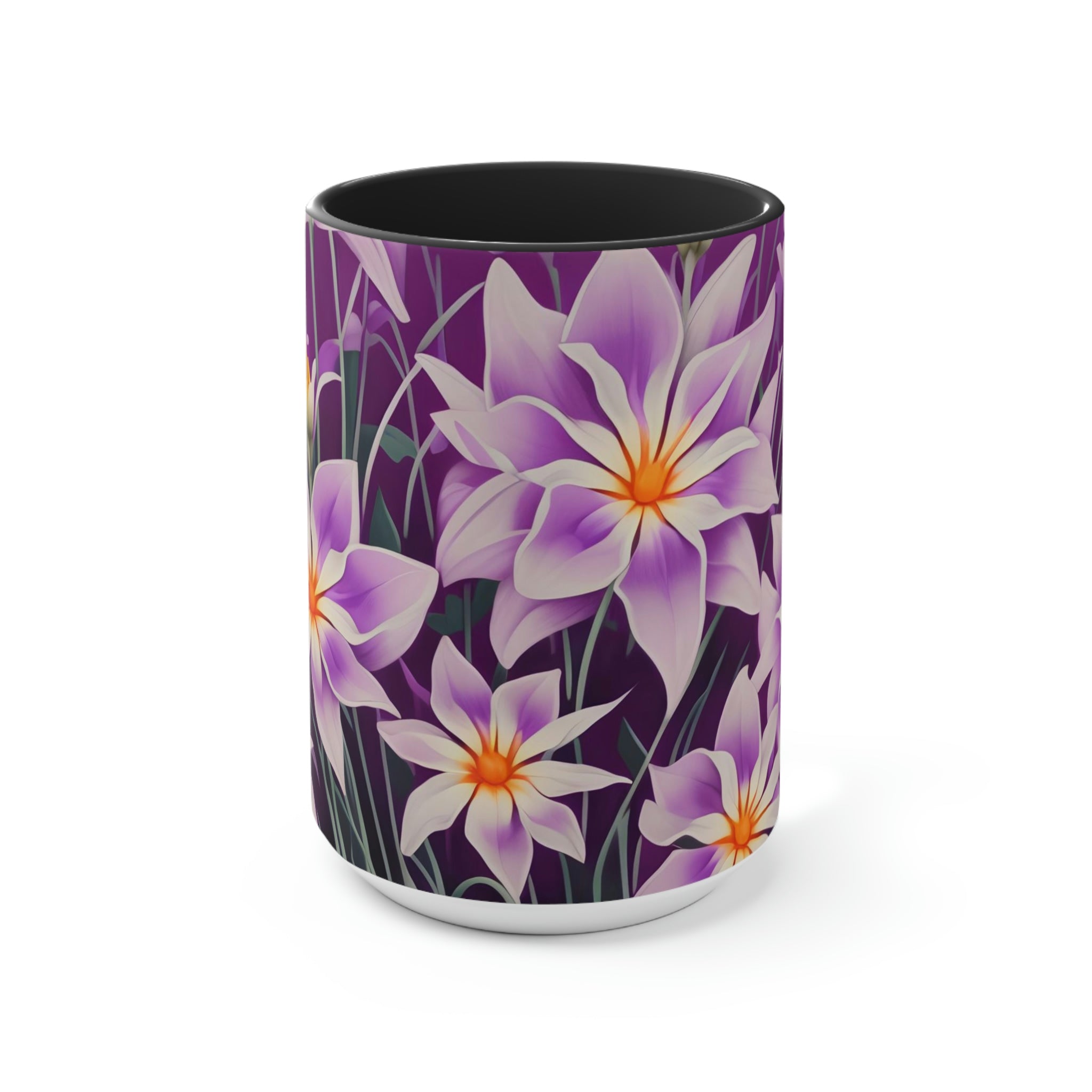 Purple Flowers, Ceramic Coffee Mug
