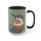 Hummingbirds on Sage Green, Ceramic Coffee Mug