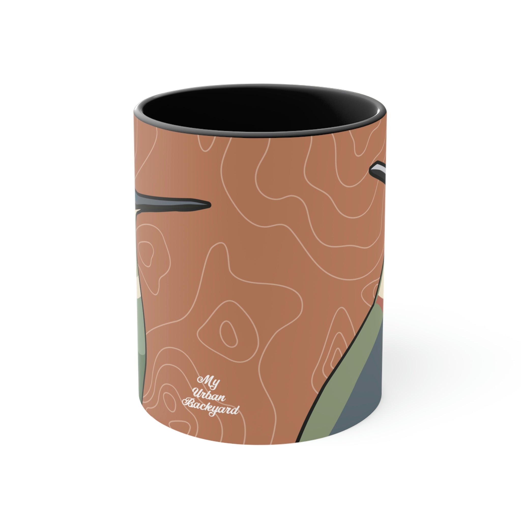 Hummingbirds on Terra Cotta, Ceramic Coffee Mug