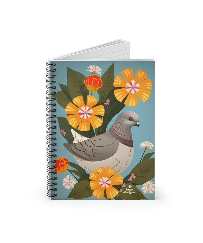 Pigeon and Yellow Flowers, Spiral Notebook Journal - Write in Style