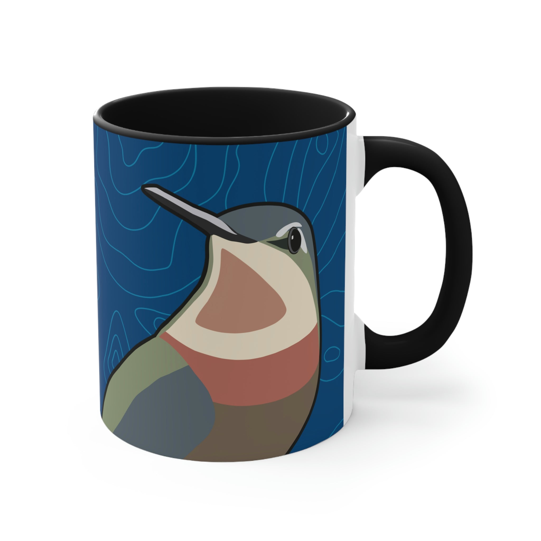 Hummingbirds on Classic Blue, Ceramic Coffee Mug