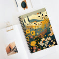 Spiral Notebook Writing Journal with 118 ruled line pages - Mountainside Wildflowers