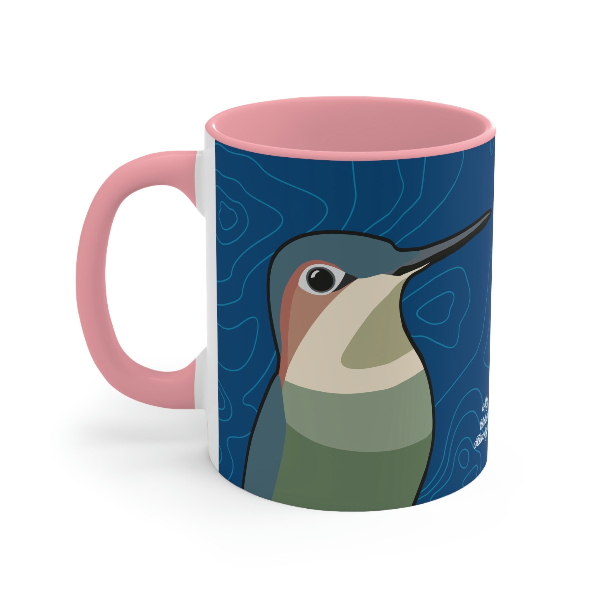 Hummingbirds on Classic Blue, Ceramic Coffee Mug