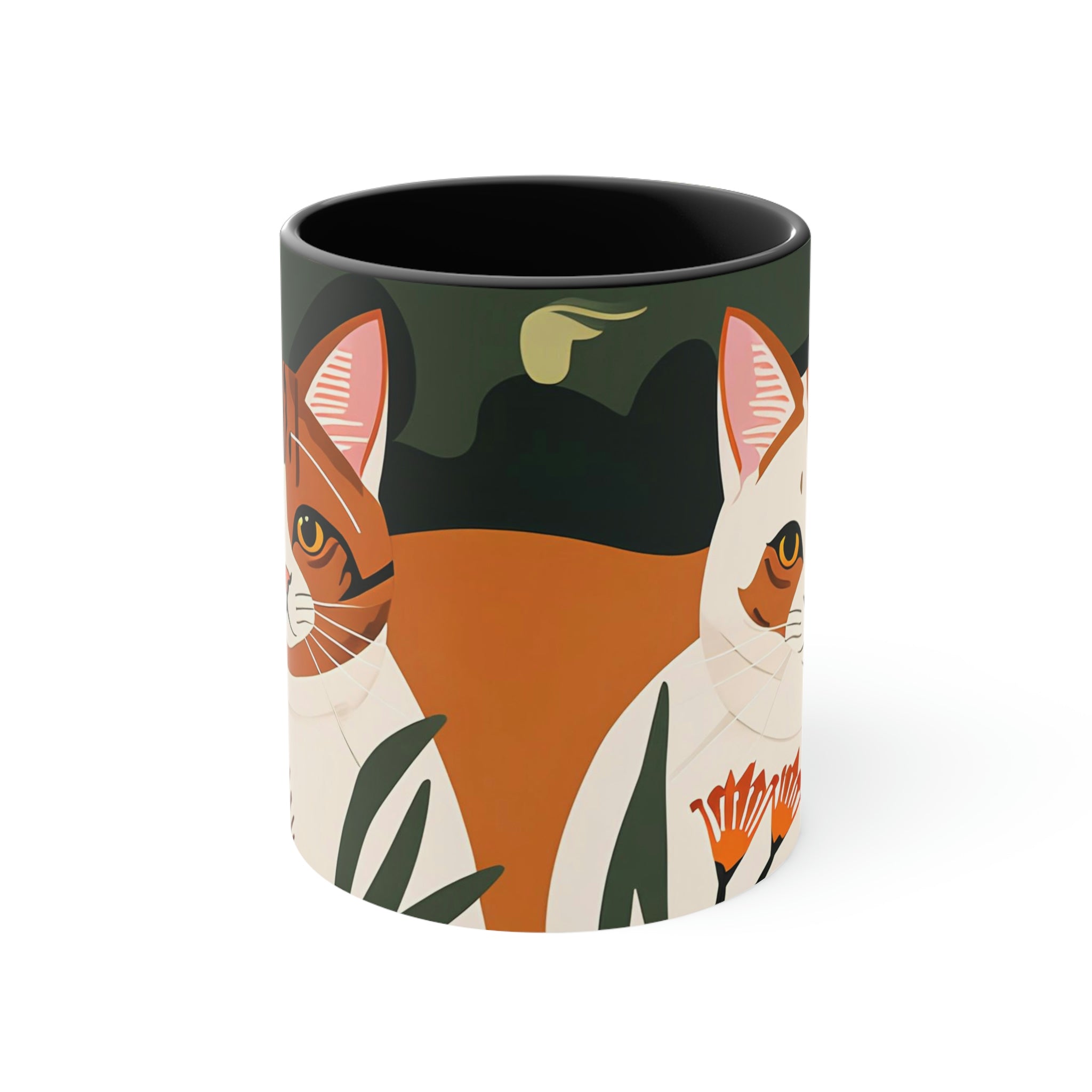 Two Orange and White Cats, Ceramic Coffee Mug
