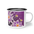 Purple Flowers, Enamel Camping Mug