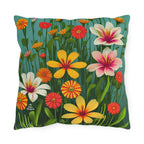 Throw Pillow for Indoor or Outdoor Use. Home or Office Decor - Wildflowers