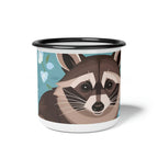 Raccoon with Flowers, Enamel Camping Mug