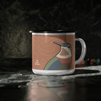 Hummingbirds on Terra Cotta, Enamel Camping Mug