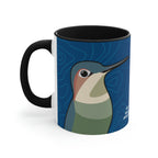 Hummingbirds on Classic Blue, Ceramic Coffee Mug