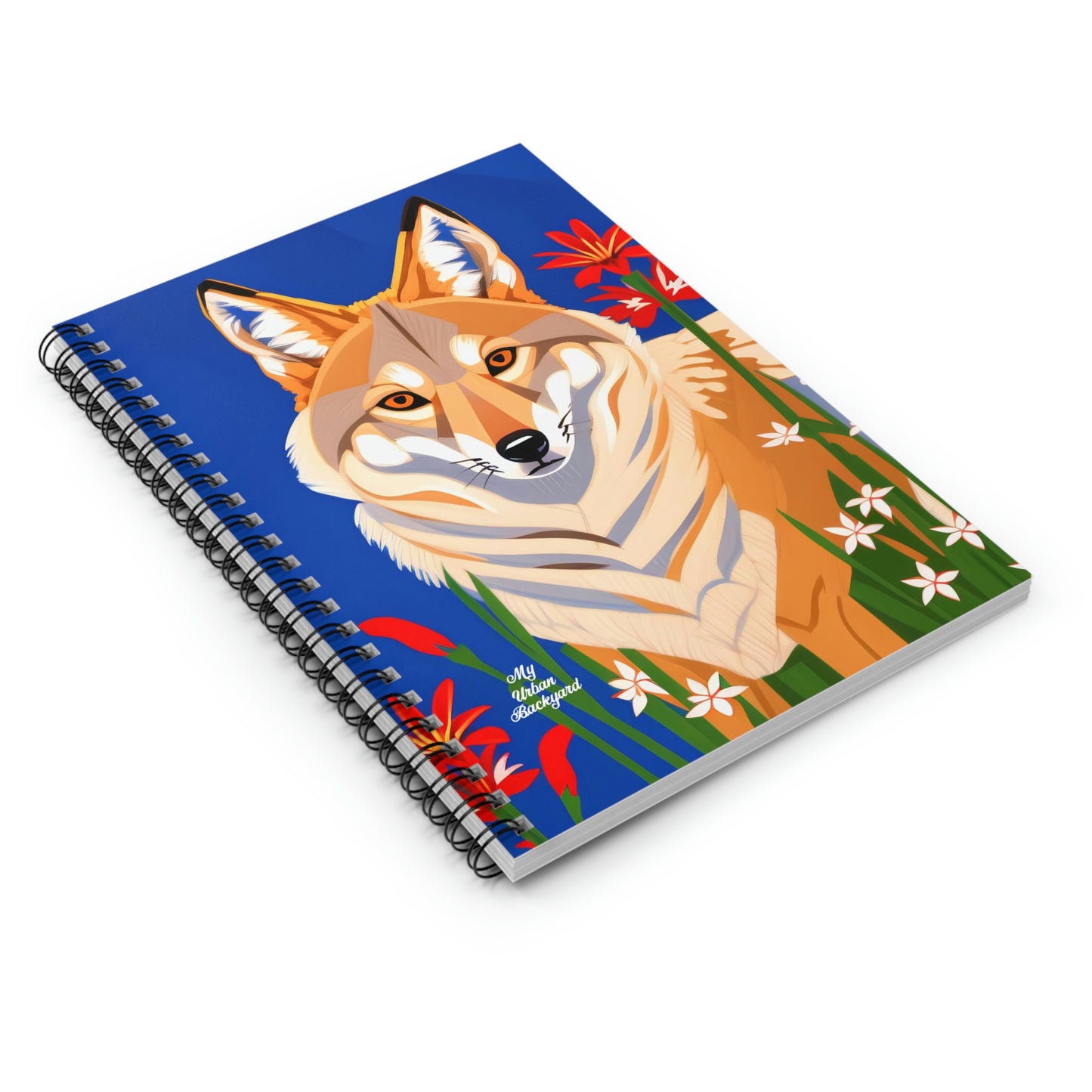 Coyote and Red Flowers, Spiral Notebook Journal - Write in Style