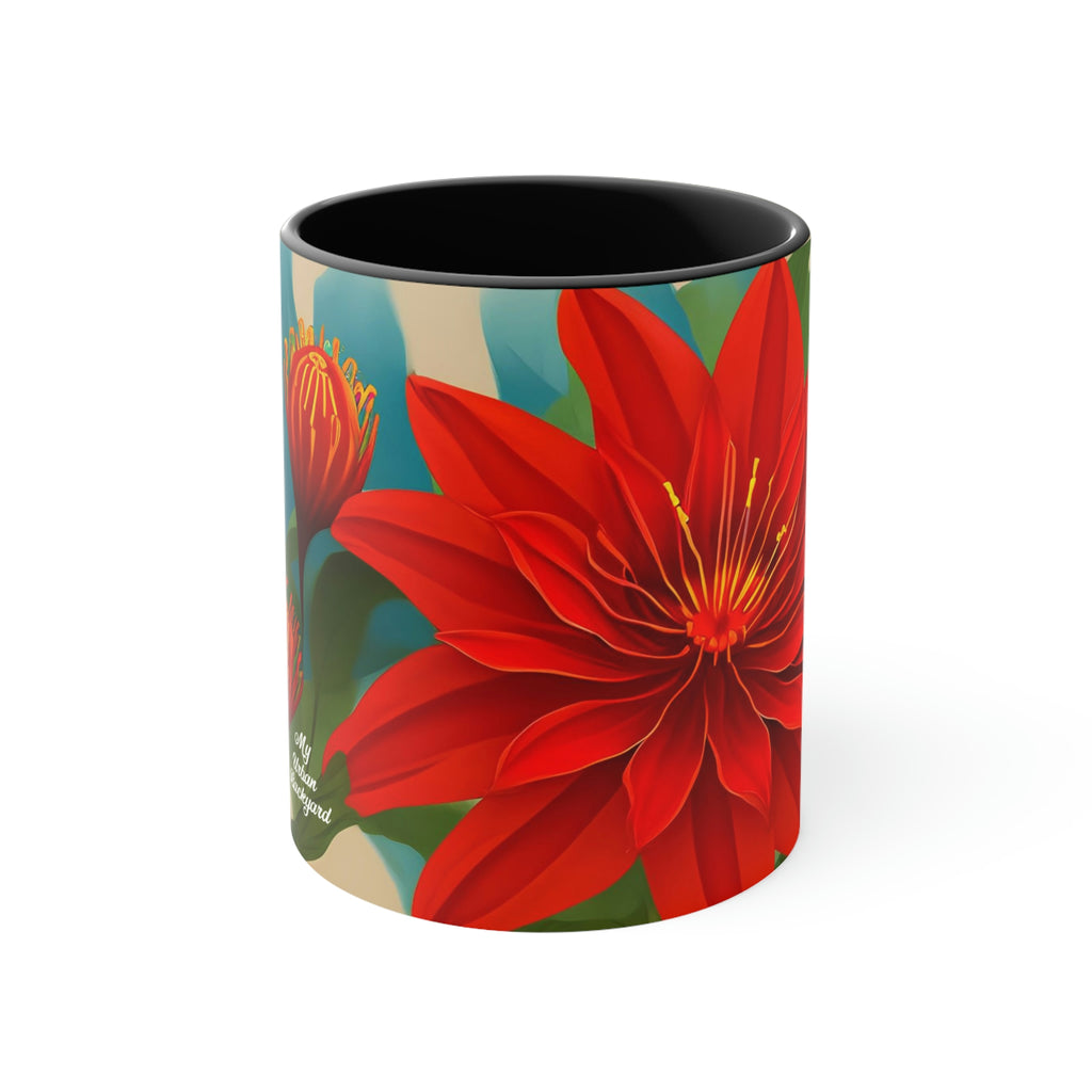 Red Flower, Ceramic Mug - Perfect for Coffee, Tea, and More!