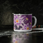 Purple Flowers, Enamel Camping Mug