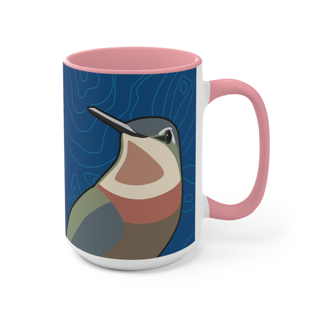 Hummingbirds on Classic Blue, Ceramic Mug - Perfect for Coffee, Tea, and More!